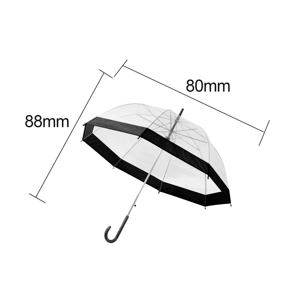 

2017 New Plastic Transparent Umbrella Lovely Rain Sunny Women Girls Ladies Long Handle Birdcage Dome See Through Umbrellas