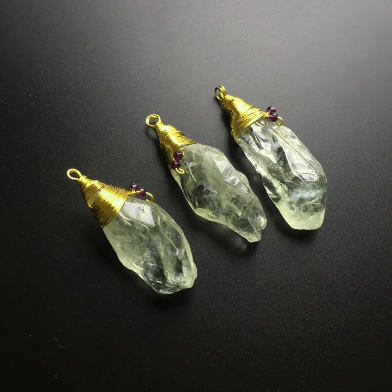 CSJ необычное натуральное необработанное зеленое искусственное ювелирное