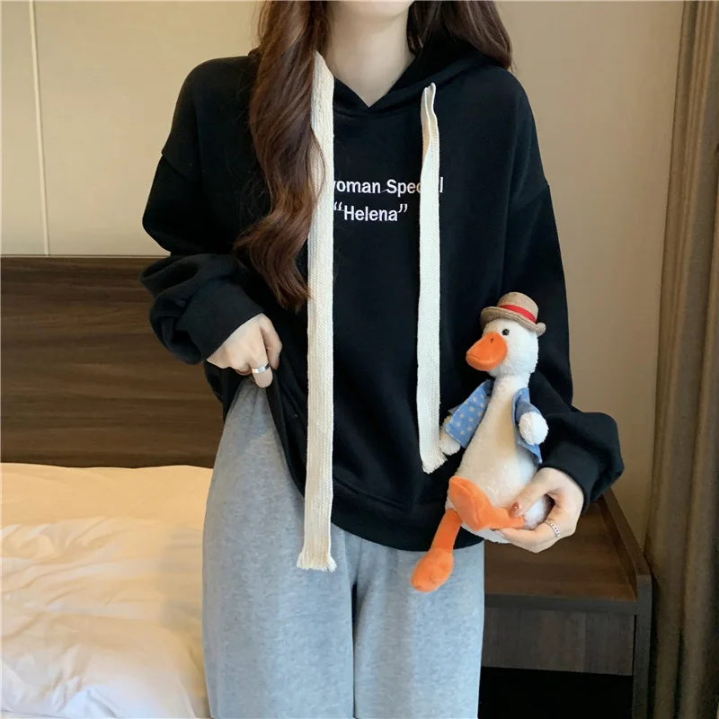 Маленький белый свитер женская зимняя толстовка новый дизайн утепленная