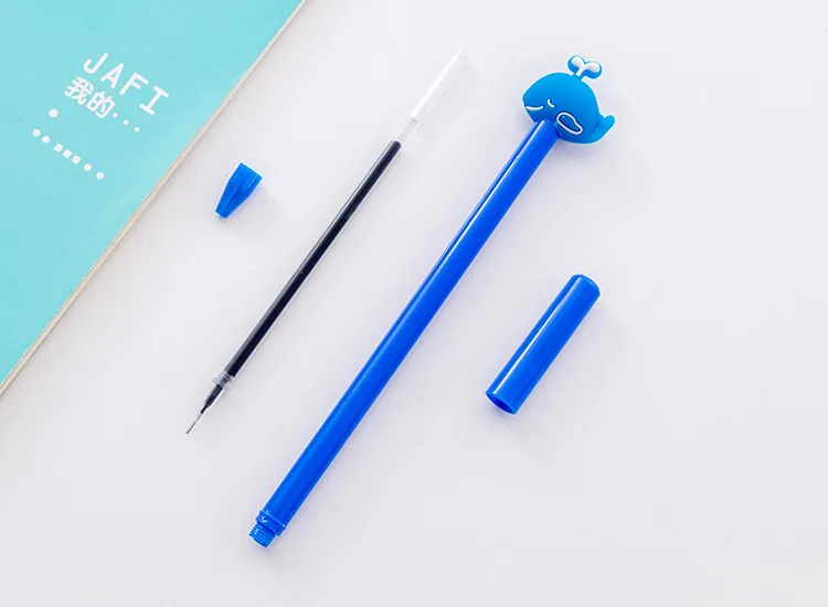 

8 PCs Creative Deep Sea Small Blue Whale Gel Pen Black Ink Pen Signature Pen Student Prizes Gel Pen Stationery Wholesale