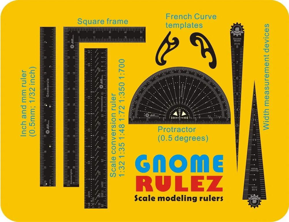 

TW001 Scale Modeling Ruler Set (Suitable For 1/32 & 1/35 & 1/48 & 1/72 & 1/350 & 1/700) Model's Professional Refit Tools