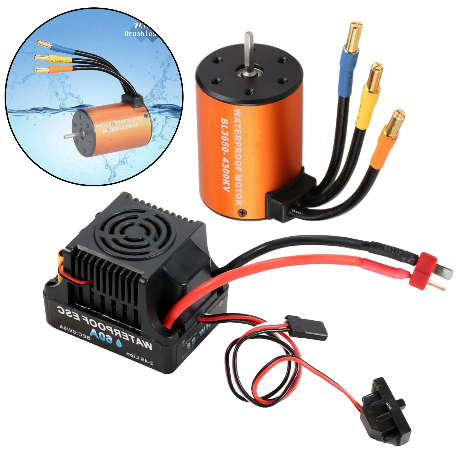 RC 4300KV бесщеточный двигатель с 60A ESC Замена для HSP 94123 94111 94170 1/10 гусеничный автомобиль Truggy аксессуар