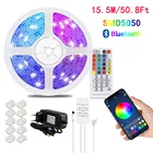 15 м50 футов Bluetooth светодиодная лента освещения Синхронизация с музыкой APP управление изменение цвета SMD 5050 RGB RF пульт дистанционного управления для комнаты Вечерние