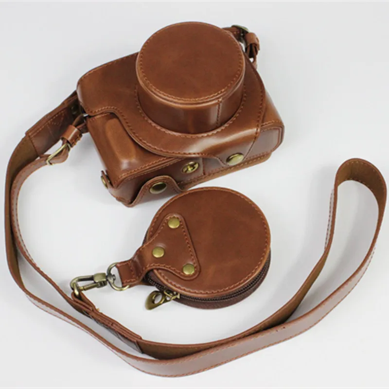 

Vintage Pu Leather Camera Case For Fujifilm X-E4 Camera bag Open Battery Design +Strap +Min Battery Case