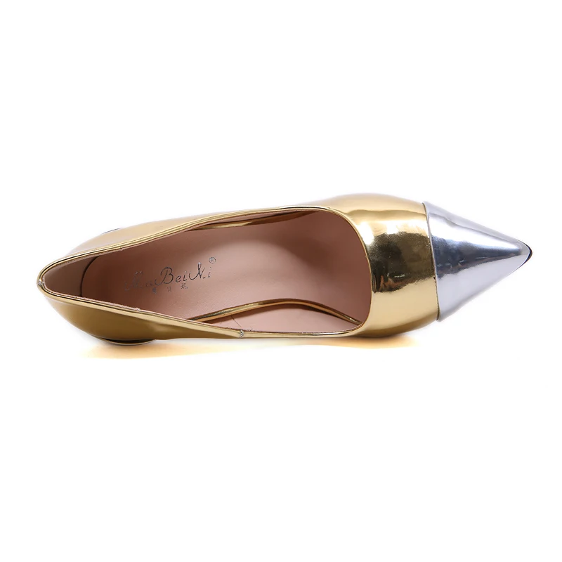 

NIUFUNI Plus Size Women Pumps Fashion High Heels Pointed Toe Glitter Shoes Woman Metal Heel Stilettos Party Dress Pumps