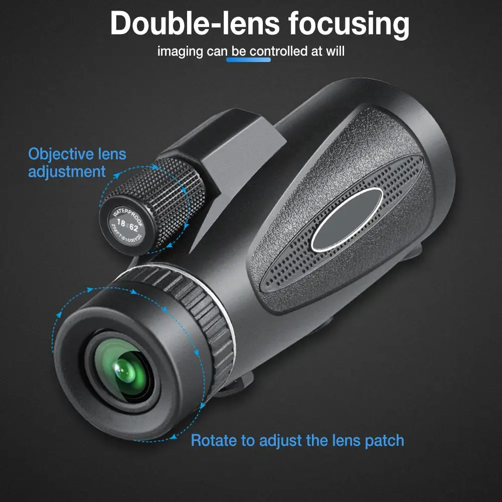 

18X62 HD Monocular BAK4 Prism FMC Monocular Telescope With Smartphone Adapter Tripod For Adults Camping Travelling