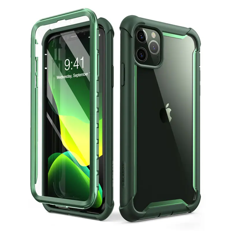 Green Для iPhone 11 Pro Max чехол 6,"( выпуск) i-BLASON Ares полный корпус Прочный Прозрачный бампер крышка со встроенной защитной пленкой - Цвет: Green
