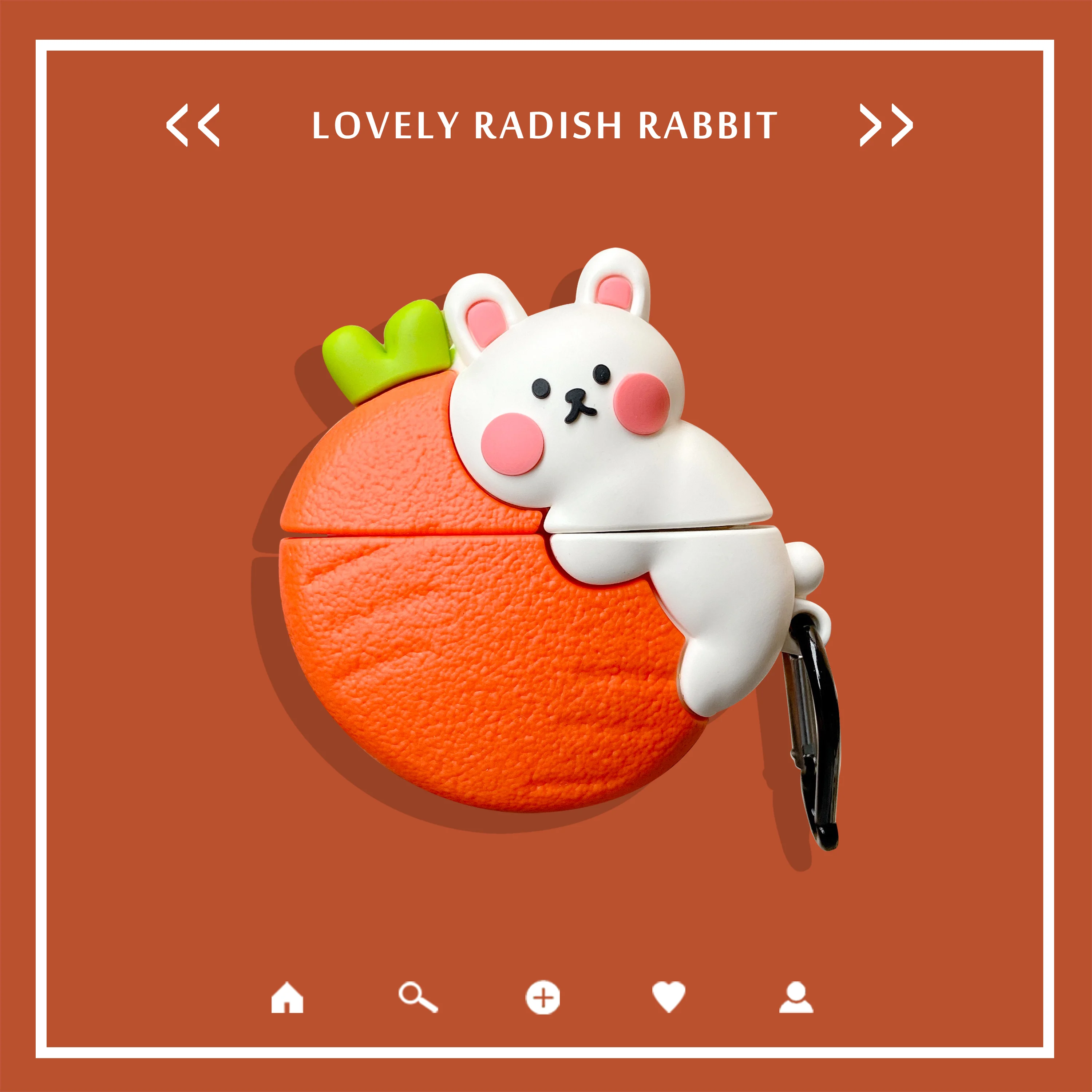 

3D милый кролик морковь мультфильм для Apple AirPods 1 2 Pro зарядка Мягкий силиконовый чехол беспроводной Bluetooth чехол для наушников