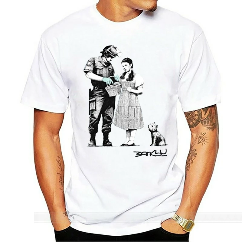 

Banksy Dorothy From Oz Wizard Stop And Search Mens Ladies T-Shirts S-XXL Sizes male brand teeshirt men summer cotton t shirt