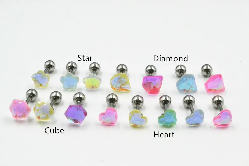 Lot100pcs ювелирные изделия тела светящиеся шпильки/серьги из нержавеющей стали