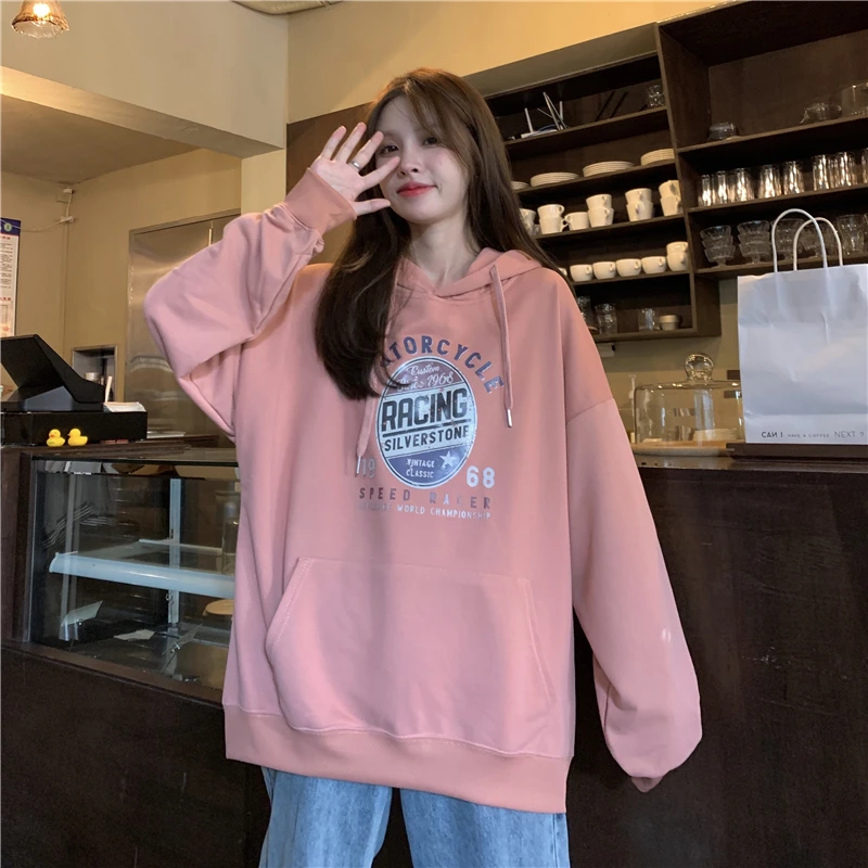 

Women's Sweatshirts Japanese Harajuku Ulzzang Vintage Letter Print Loose Sweatshirt Female Korean Kawaii Cute Clothing For Women