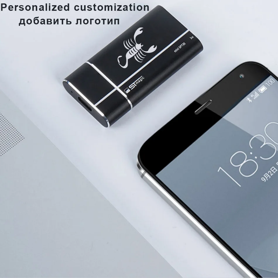 Портативный SSD накопитель Stmagic Mini USB3.1 1 ТБ металлический внешний твердотельный 128