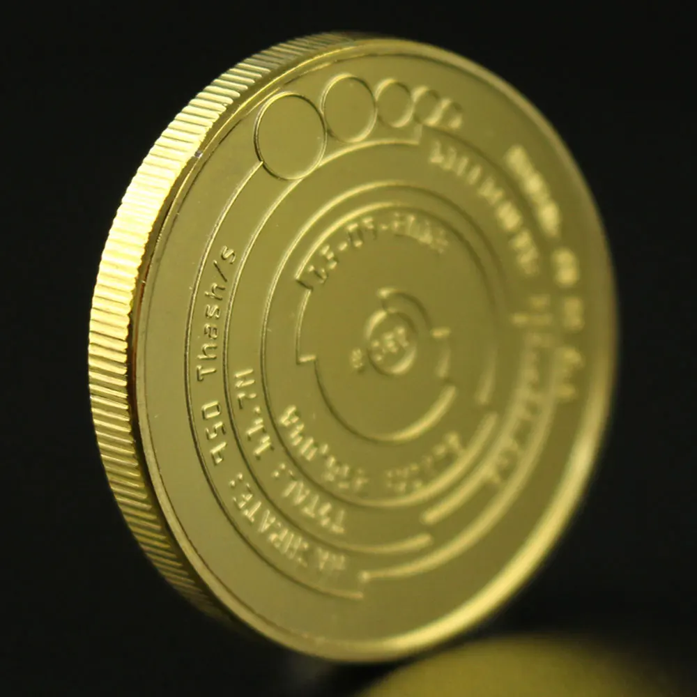 

Bitcoin Collectible Commemorative Coin Mining on My Own Okcoin Gold Plated Copy Coin Souvenir Metal Craft Coins