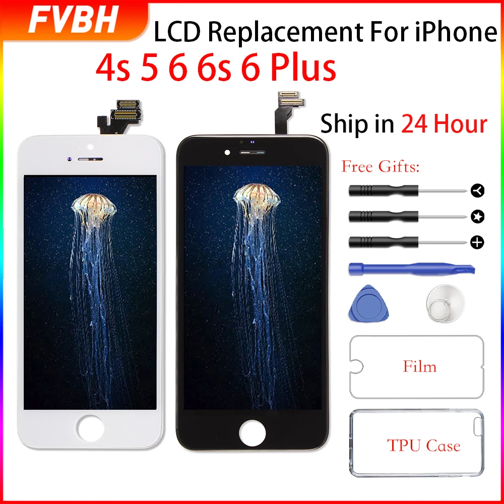 AAA + Pantalla LCD Замена для iPhone 4S 5 6 6s Plus сенсорный экран дигитайзер сборка без битых