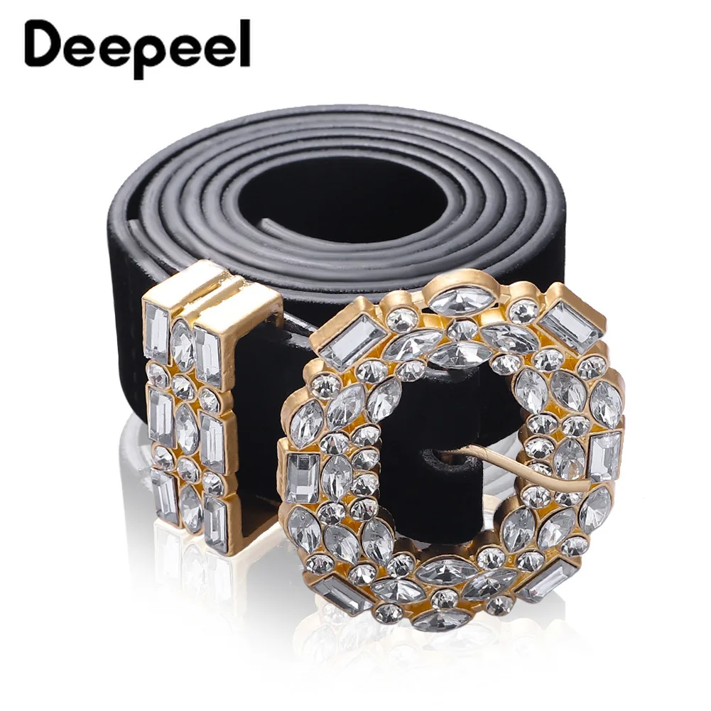 Deepeel 1 шт. 6 см * 106 женский роскошный ремень со стразами круглая пряжка из сплава