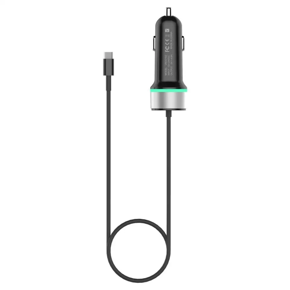 black Автомобильное usb-устройство для зарядки телефона для samsung S10 S9 Plus автомобильное зарядное устройство Micro usb type C кабель высокоскоростной 5.4A прикуриватель - Plug Type: black