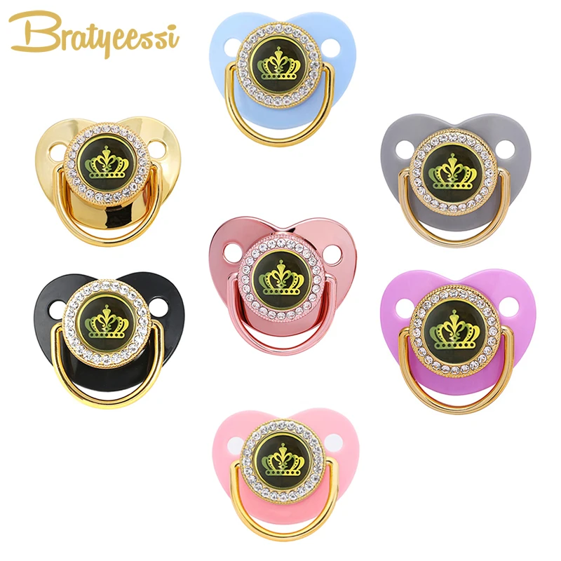 

Crown Newborn Teether Baby Pacifier Rhinestone BPA Free Baby Shower Gifts Silicone Dummy For Baby Feeding Toddler Infant Nipple