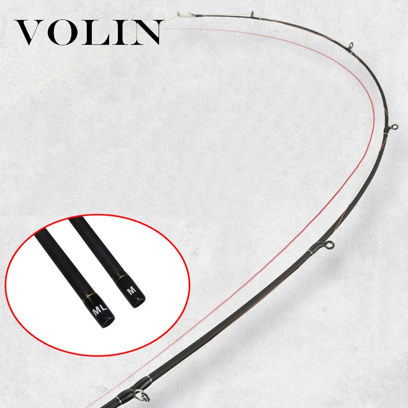 Спиннинг VOLIN углеродная Удочка M/ML 2 верхних наконечника для ловли щуки окуня