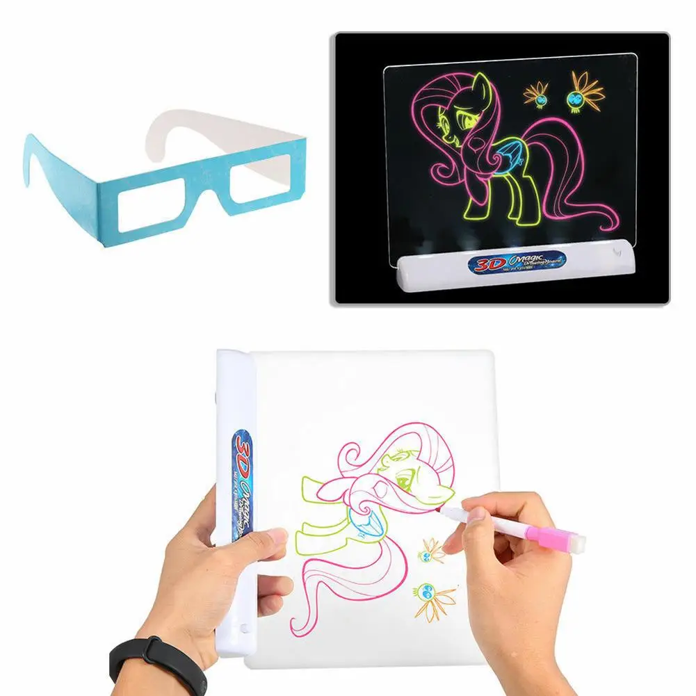 Портативный планшет для рисования Magic Pad Deluxe со светодиодной подсветкой 3D доска