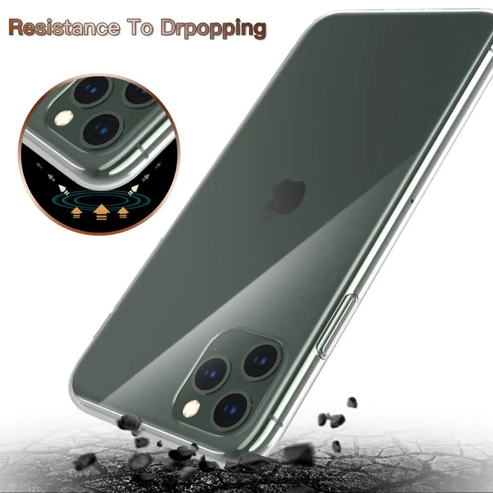 Силиконовый чехол для iPhone 11 Pro Max прозрачный ультратонкий ударопрочный