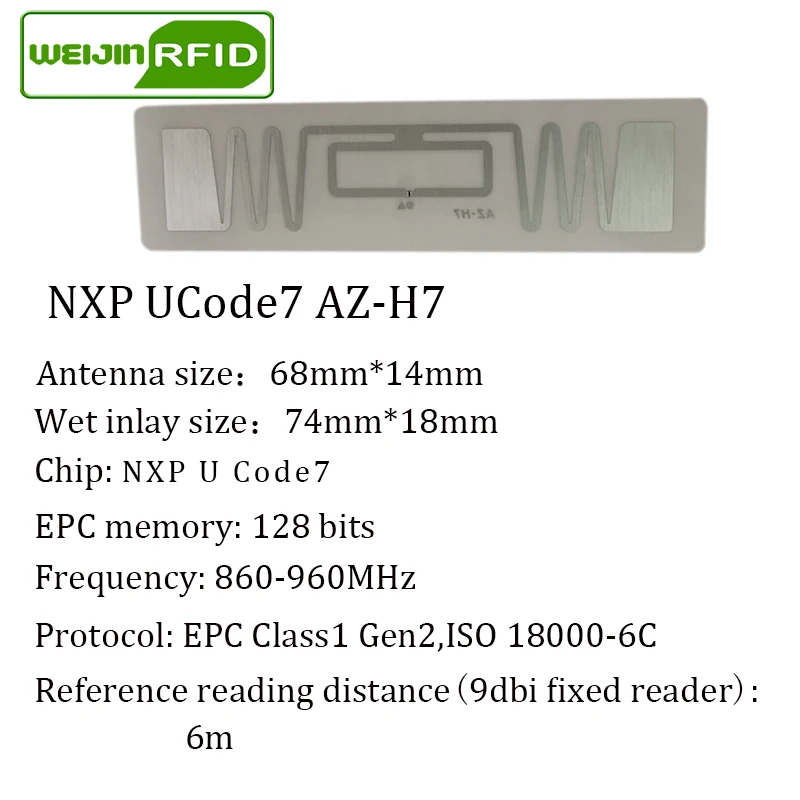 Смарт карта UHF RFID NXP Ucode7 смарт с пассивной меткой идентификация сухая инкрустация