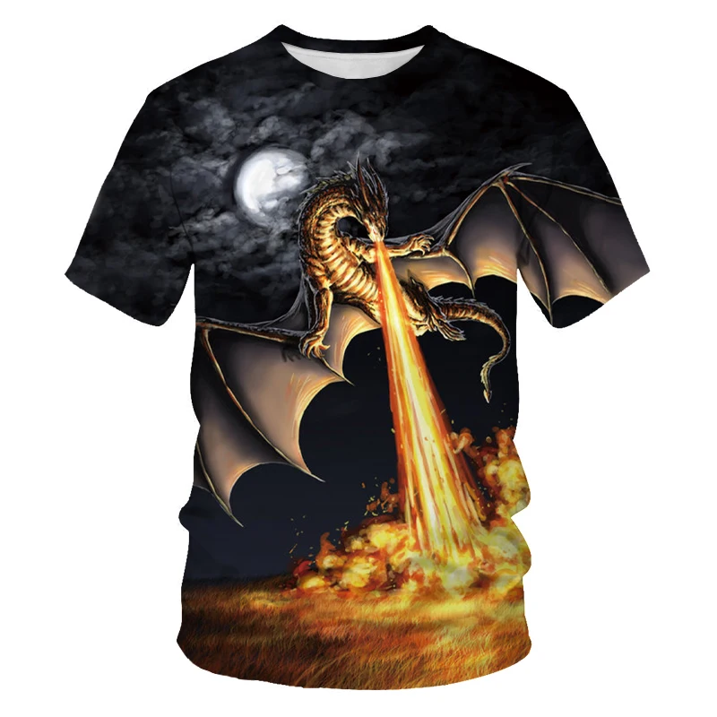 

Summer Hot Sale Monster Flame Pattern Men's T-Shirt Casual O-Neck Short-Sleeved Street Monster Fashion Hip-Hop Brand T Shirt Top