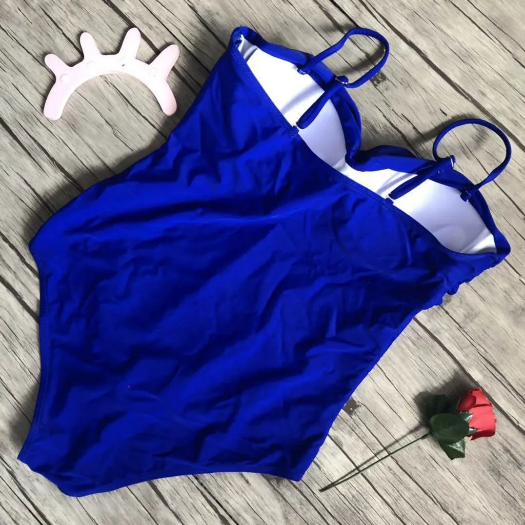 

New Women Bikini Solid Swimwear Sexy Bandage One Piece Swimsuit Bathing Suit Bodysuit Beachwear Swim Plus Size High Cut Monokini