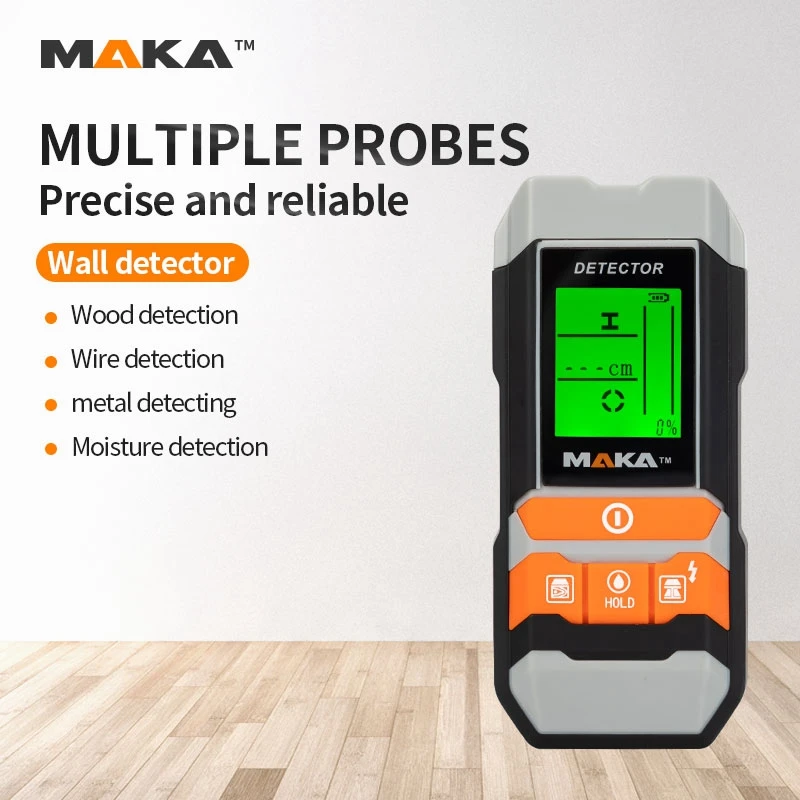 MAKA MKL-D05 4 in 1 Multifunctional Wall Scanner Digital Metal Wood Moisture Detector AC Voltage Cable Wire Finder | Инструменты