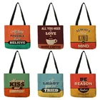 Женские сумки с забавными мотивационными надписями, тоут для вдохновения, сумка для покупок с принтом пословицы на английском языке, B13143