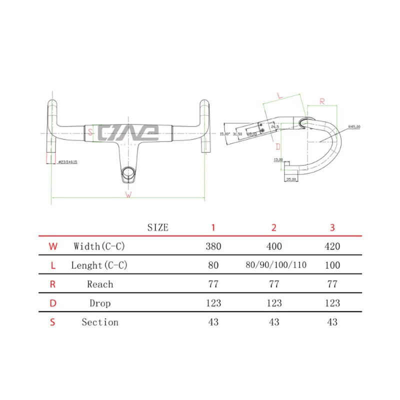Скидка Руль велосипеда из углеродного волокна, 380/400/420/28,6 мм