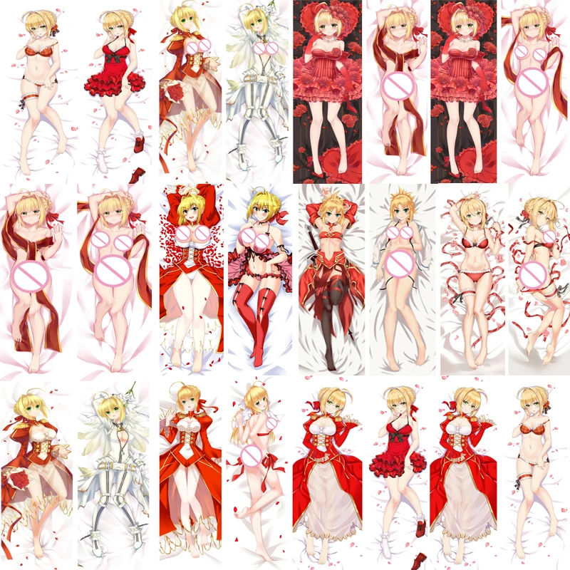 

Coscase 2019-update Japanese Anime Hugging Body Pillowcase Fate/Grand Order Red saber Nero Claudius Dakimakura Pillow Cover Case