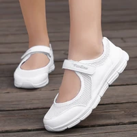 nurse white flats for women comfortable boat shoes hook loop concise ladies flats female leisure ballet shoe