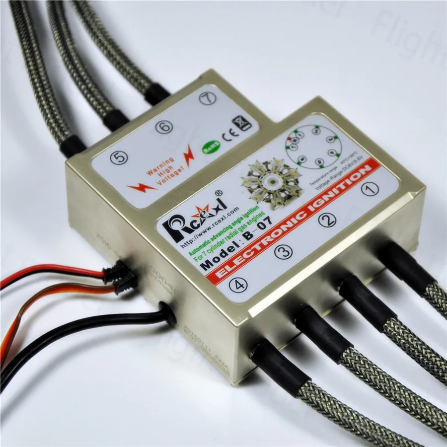 Rcexl 7-цилиндровое радиальное зажигание двигателя CDI для NGK ME-8 1/4-32 90/120 градусов с