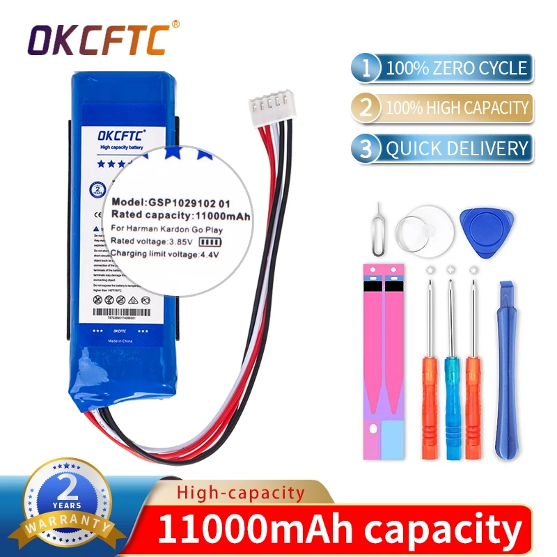 

GSP1029102 01 Top Brand 100% New 11000mAh Battery for Harman Kardon Go Play Mini / Go Play Speaker Batteries