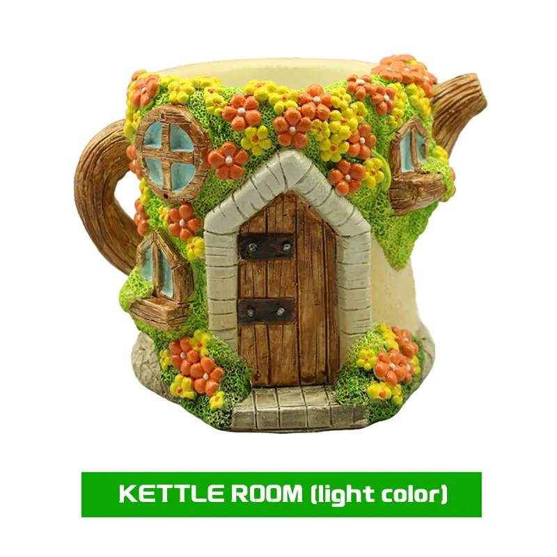 kettle light Креативные грибы цветы горшок семена бонсай Орхидея кактус Смола мох папоротник цветочный ананас плантатор Cachepot микро пейзаж - Цвет: kettle light