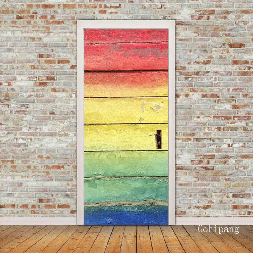 2 шт./компл. наклейки на двери для комнат абстрактный Декор обои 3D Двери росписи