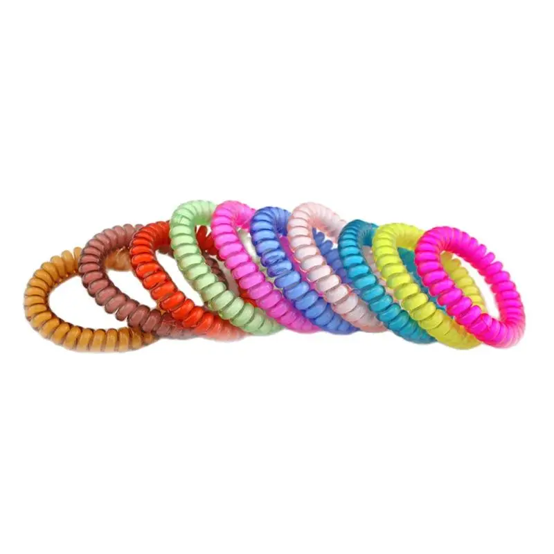 

4.5cm Lots 100pcs Candy Color Hair Jewelry Telephone Line Rope for Women Girl Band