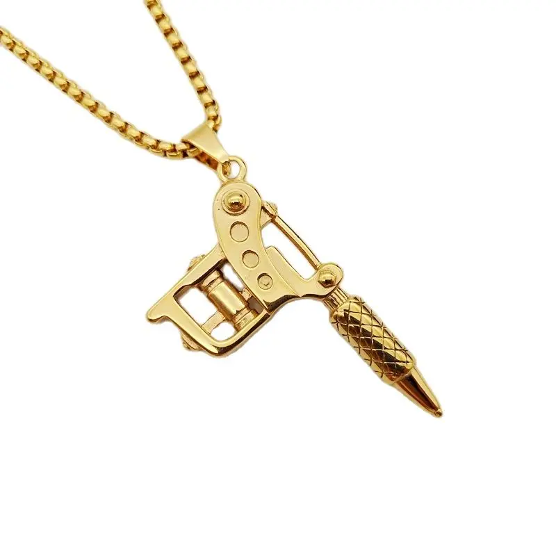Черный рыцарь винтажное мужское крутое тату машина кулон ожерелье 316 нержавеющая