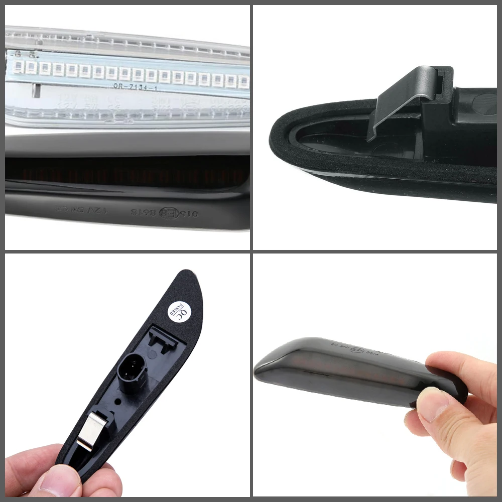 

2Pcs Sequential Flashing LED Turn Signal Side Marker Lights For BMW E46 E90 E91 E92 E60 E61 E93 E82 E88 X3 E83 Sedan Wagon Coupe