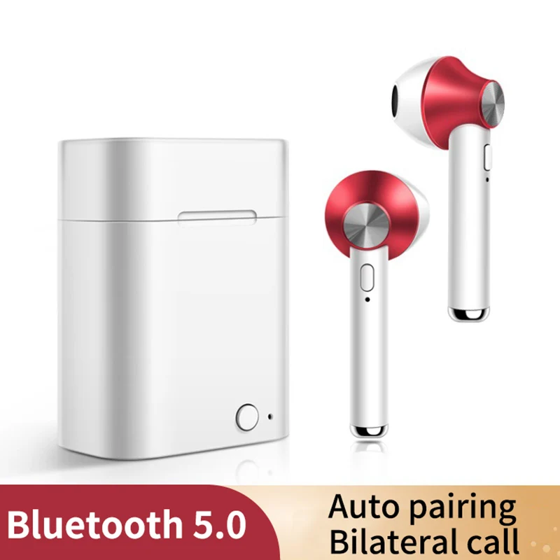 

Стерео Беспроводная бинауральная Bluetooth-гарнитура TWS 5,0, Спортивная внутриканальная гарнитура с автоматическим сопряжением с зарядным отсек...