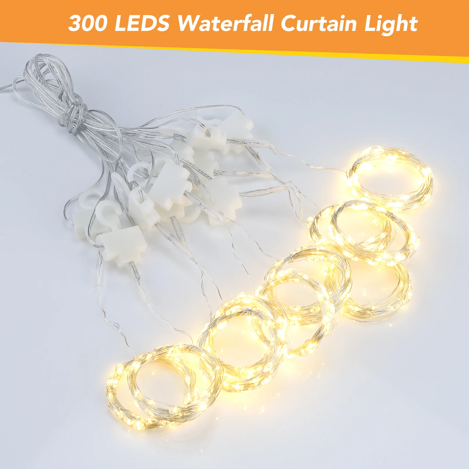 

3M 300LED Warm White LED String Lights Remote Control Curtain Fairy String Light Garland Curtain Lamp Christmas Wedding Decor