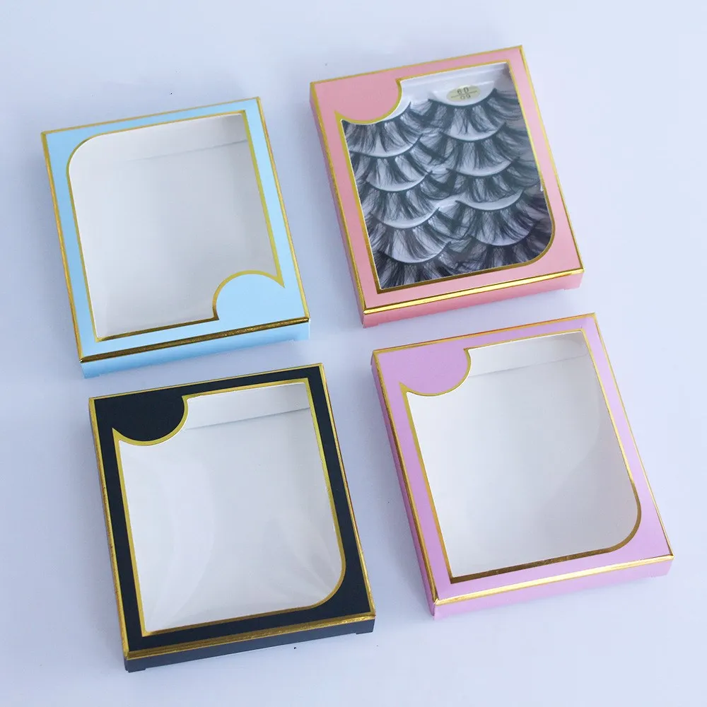 

Wholesale 50pcs 5 Pairs Mink False Eyelashes Box Packaging Paper Case Package for 25mm 27mm Lash Extension Vendors