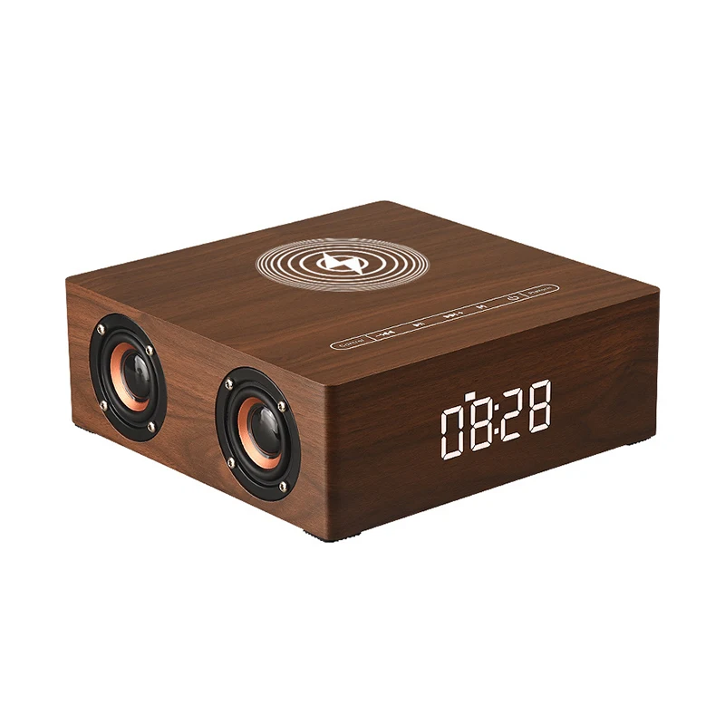 

Bluetooth-колонка, беспроводная деревянная колонка с будильником, радио, сабвуфером, Саундбар для телевизора, динамик AUX, USB, Портативная колонка ...