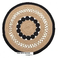 rug 100 natural jute braided style modern rug reversible rustic look carpet rug for bedroom