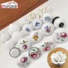 Ручка для шкафа, белая роза, лотос, любовь, простая, керамический с одним отверстием ручка, для кухонной мебели, ручки для выдвижных ящиков в форме сердца