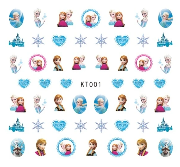 Новинка 5 листов 15 видов детские наклейки для ногтей Холодное сердце дизайн