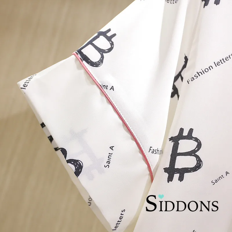 

Siddons underwear faux silk letter print sexy women's spring long sleeve & pants pajamas sets cute & lovely nightwear sets HOT