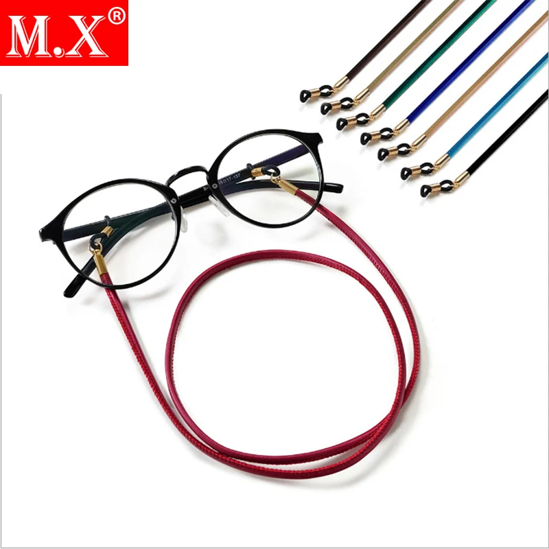 Sunglasses Lanyard Strap Necklace Braid Leather Eyeglass Glasses Chain Beaded Cord Reading Glasses Eyewear Accessories 001