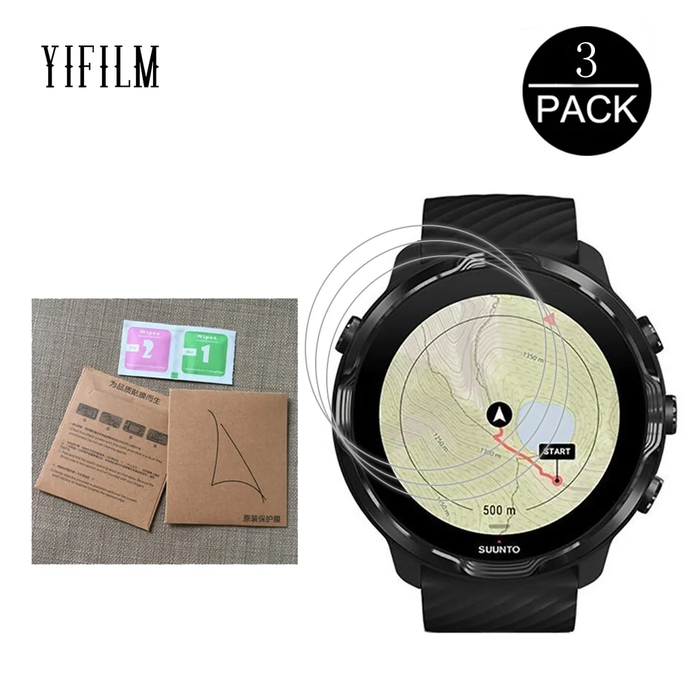 

3PCS HD Clear Nano Anti-shock PET Protective Film For SUUNTO 7 SUUNTO7 Smart Watch Screen Protector Anti-Scratch Waterproof Film