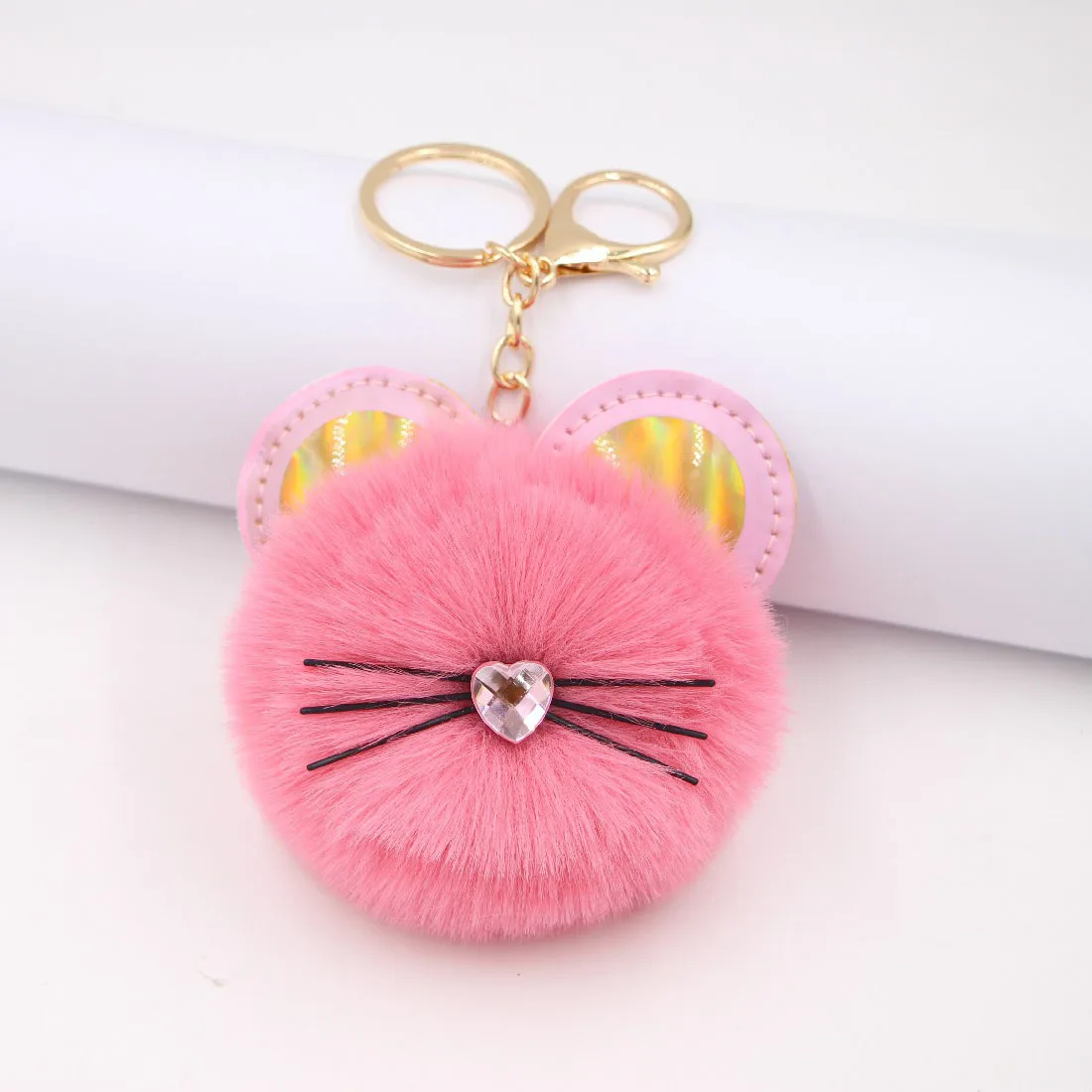 Cute Cat Beard Hair Ball Keychain Pendant Cute Cartoon Wild Chinese Student School Bag Ladies Handbag Mobile Phone Ornaments
